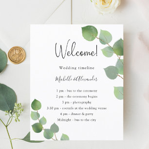 Budget eucalyptus greenery wedding program 