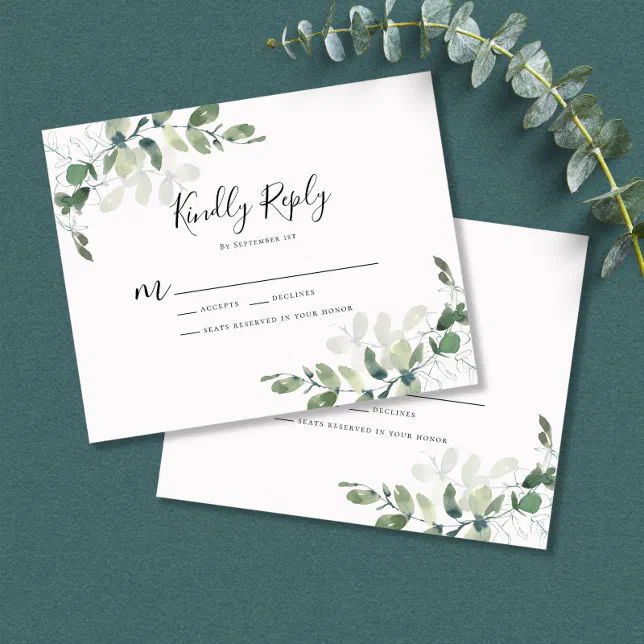 Budget Eucalyptus Greenery Wedding Rsvp Flyer Zazzle