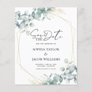 Budget Eucalyptus Greenery Wedding Save The Date