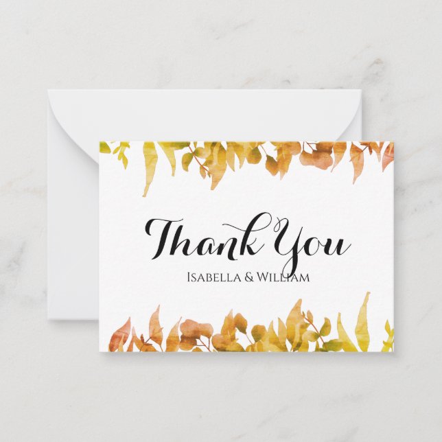 BUDGET Eucalyptus Greenery White Wedding Thank You Card (Front)