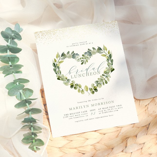 Budget Eucalyptus Heart & Gold Bridal Luncheon (Creator Uploaded)