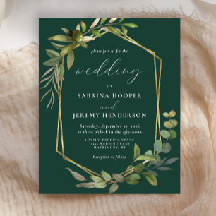 Budget Eucalyptus Olive Emerald Green Wedding
