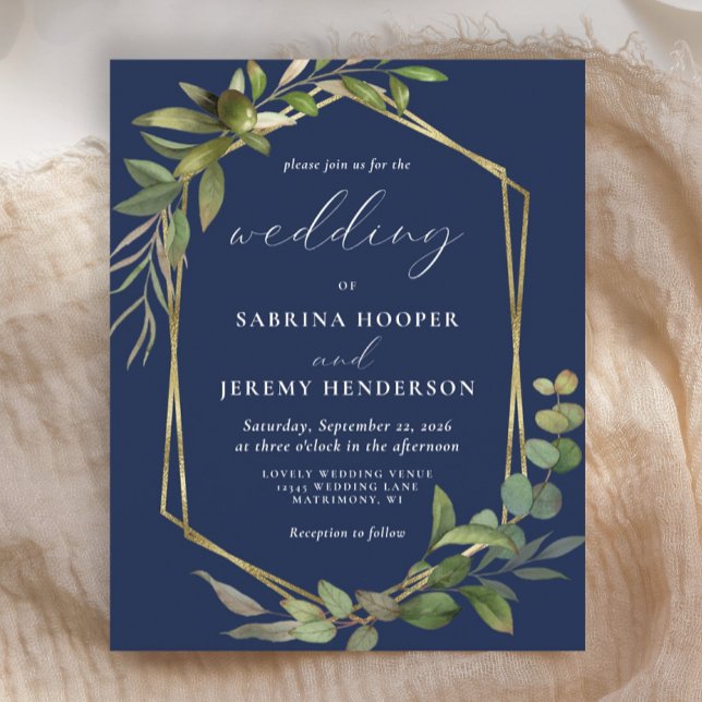 Budget Eucalyptus Olive Greenery Navy Blue Wedding (Creator Uploaded)