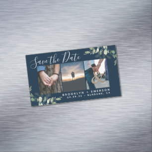 Budget Eucalyptus Photo Save the Date  Magnetic Business Card