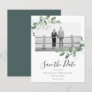 BUDGET Eucalyptus Photo Wedding Save The Date