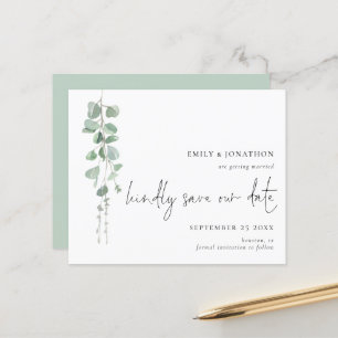 Budget Eucalyptus QR Code Script Save The Date