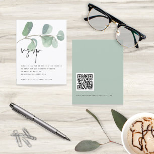 BUDGET Eucalyptus QR Code Script Wedding RSVP