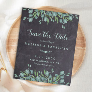 Budget Eucalyptus Rustic Save The Date Postcard