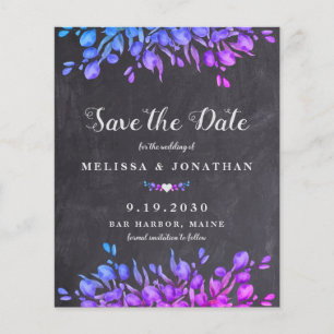 Budget Eucalyptus Rustic Slate Save The Date Postc