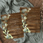 Budget Eucalyptus Rustic Wedding Invitation<br><div class="desc">Budget Eucalyptus Greenery Succulent Botanical Watercolor Spring Wedding Invitations on Rustic Country Wood Outdoor background - includes beautiful and elegant script typography with modern botanical leaves and greenery for the special Wedding day celebration.</div>