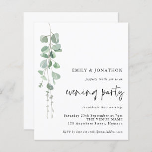 Budget Eucalyptus Script Wedding Evening Party