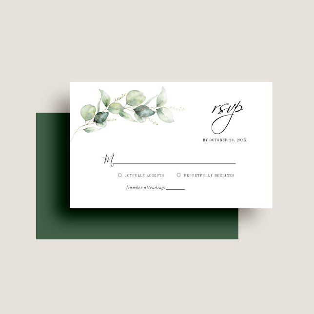 Budget Eucalyptus Succulent Wedding RSVP Card  (Creator Uploaded)