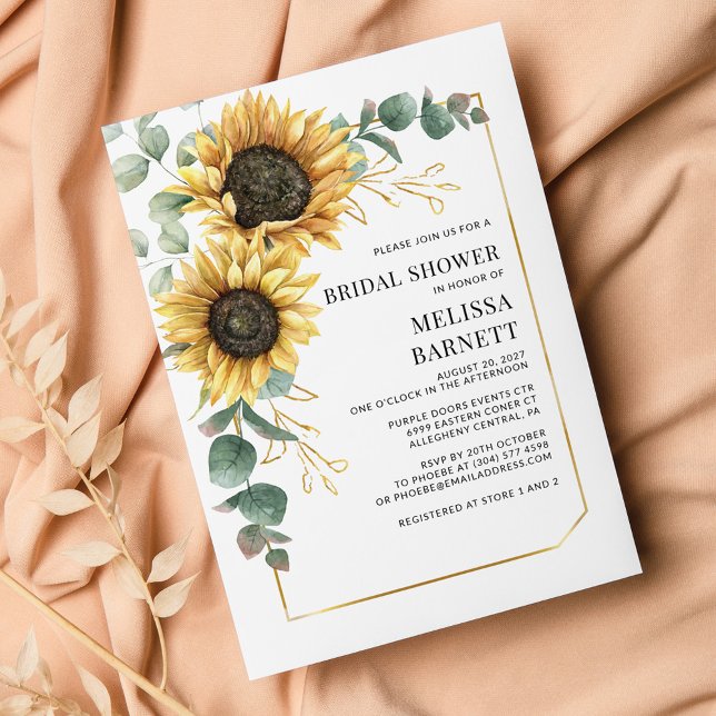 Budget Eucalyptus Sunflower Bridal Shower Invite (Creator Uploaded)
