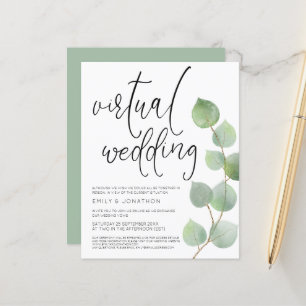 Budget Eucalyptus Virtual Wedding Invitation