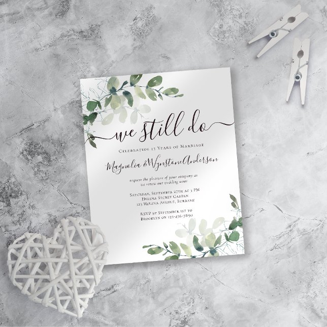 Budget Eucalyptus Vow Renewal Invitation (Creator Uploaded)