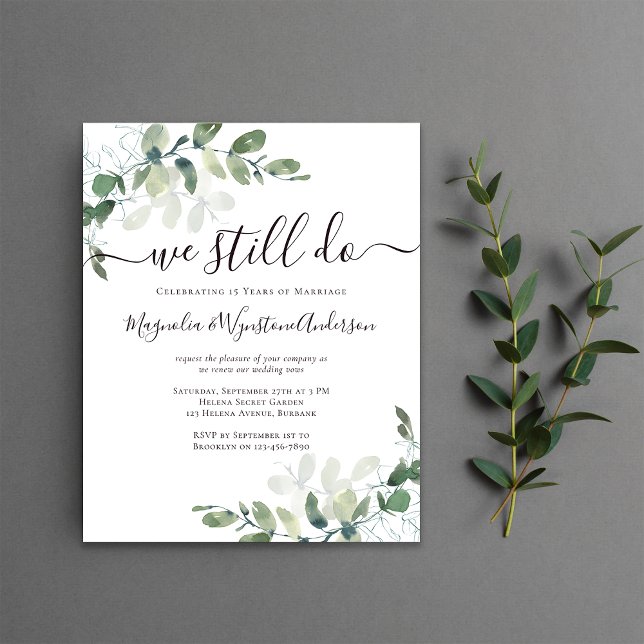 Budget Eucalyptus Vow Renewal Invitation (Creator Uploaded)