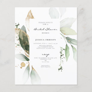 Budget Eucalyptus Watercolor Bridal Shower Invite