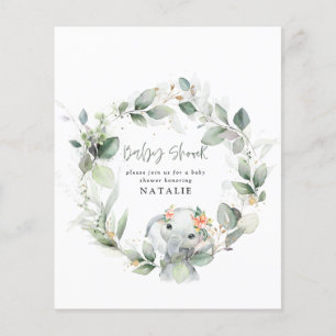BUDGET eucalyptus watercolor foliage baby shower