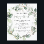 budget eucalyptus watercolor foliage baby shower flyer<br><div class="desc">budget stylish eucalyptus cute elephant foliage baby shower invitation.</div>