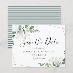 BUDGET Eucalyptus Watercolor Wedding Save The Date
