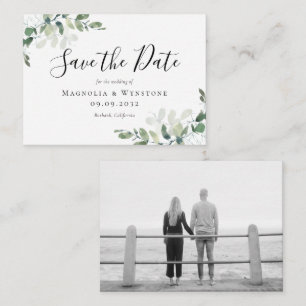 BUDGET Eucalyptus Watercolor Wedding Save The Date Card