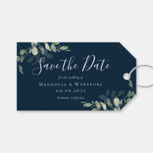 BUDGET Eucalyptus Watercolor Wedding Save The Date Gift Tags
