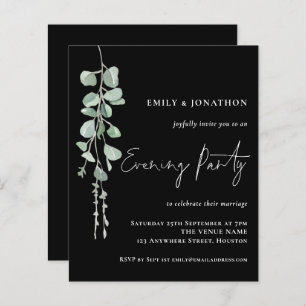 Budget Eucalyptus Wedding Evening Party Black
