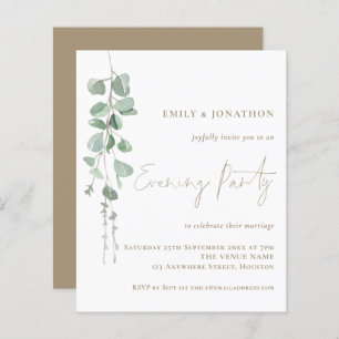 Budget Eucalyptus Wedding Evening Party Gold