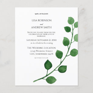 Budget Eucalyptus Wedding Flyer Invitation