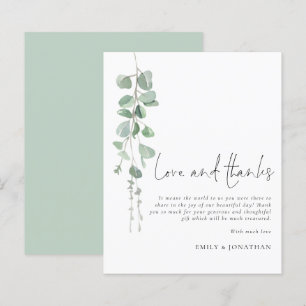 BUDGET Eucalyptus Wedding Love Thanks Thank You