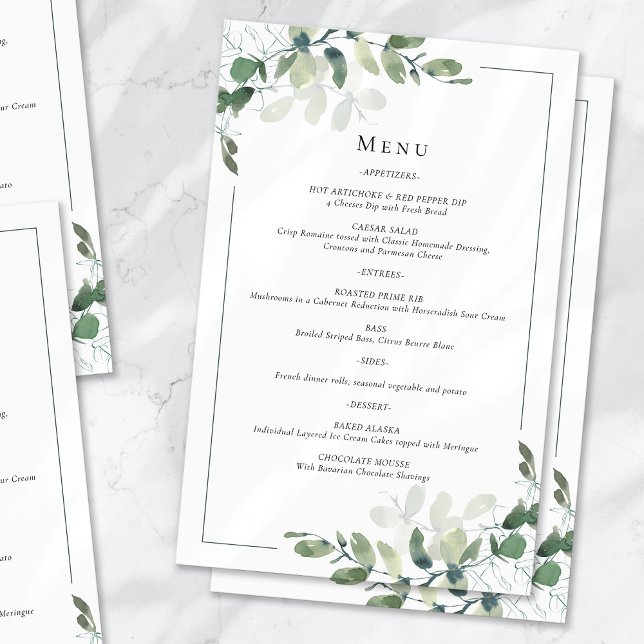 BUDGET Eucalyptus Wedding Menu (Creator Uploaded)