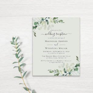 BUDGET Eucalyptus Wedding Reception Invitation