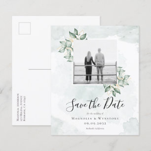 BUDGET Eucalyptus Wedding Save The Date Postcard