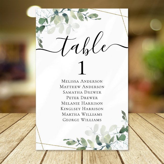 BUDGET Eucalyptus Wedding Table Seating Chart (Creator Uploaded)