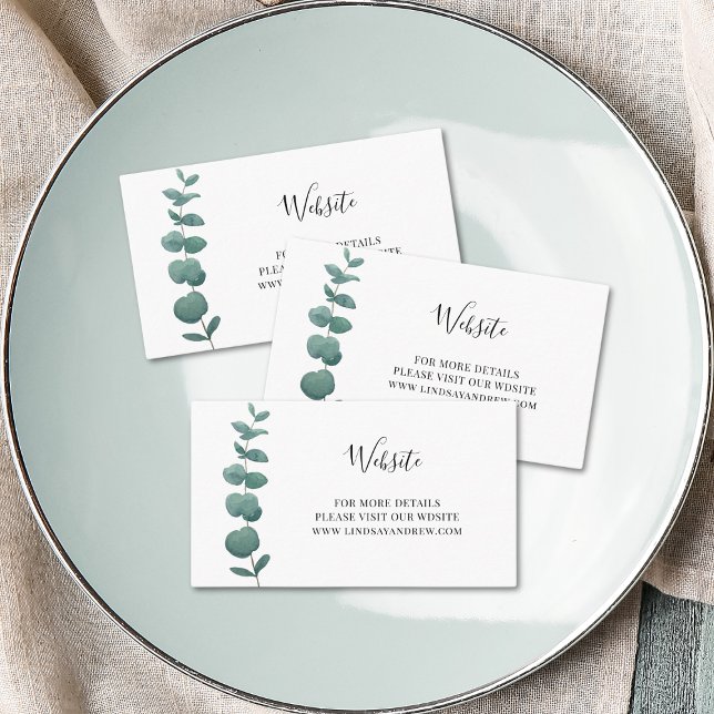 Budget Eucalyptus Wedding Website Enclosure Card (Creator Uploaded)