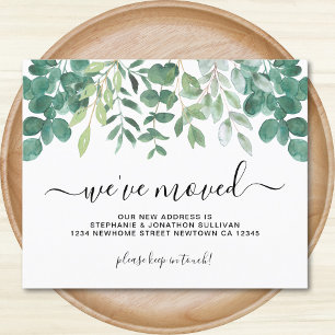 Budget Eucalyptus We've Moved Announcement Card