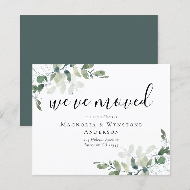 BUDGET Eucalyptus We've Moved Card (Front/Back)