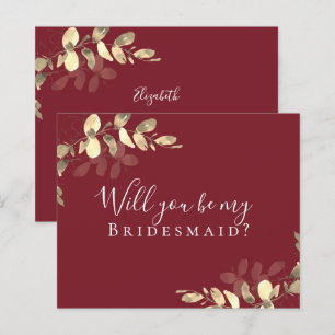 BUDGET Eucalyptus Will You be My Bridesmaid? Card