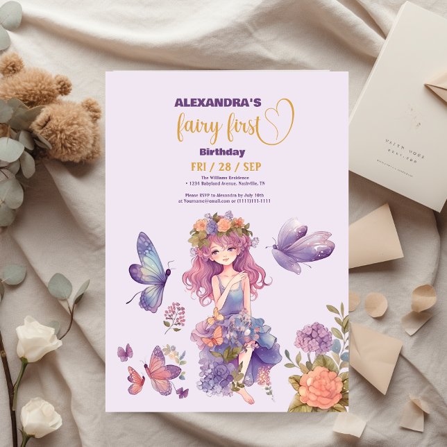 Budget Fairy First Enchanted Woodland 1st Birthday Flyer (Creator Uploaded)