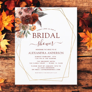 Budget Fall Bridal Shower Burgundy Floral
