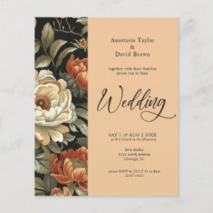Budget Fall Clay Floral Wedding Invitation