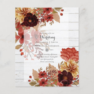 BUDGET FALL Floral Wedding Invitations - Dusky Flyer