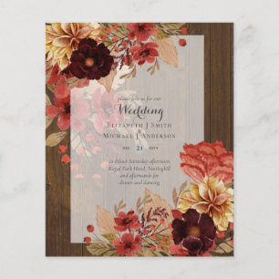 BUDGET FALL Floral Wedding Invitations - Dusky Flyer