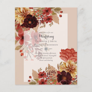 BUDGET FALL Floral Wedding Invitations - Dusky Flyer