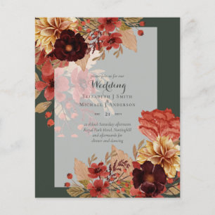 BUDGET FALL Floral Wedding Invitations - Dusky Flyer
