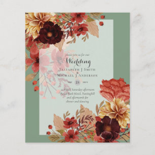 BUDGET FALL Floral Wedding Invitations - Dusky Flyer