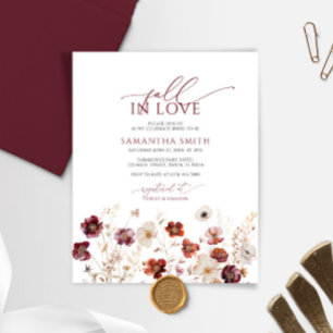 Budget Fall In Love Bridal Shower Invitation