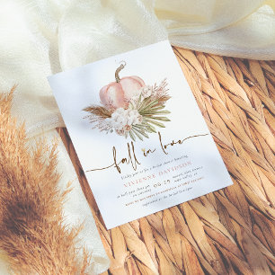 Budget Fall In Love Pink Pumpkin Bridal Shower