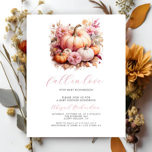 Budget Fall in Love Pink Pumpkins Girl Baby Shower