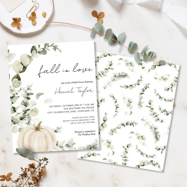 Budget Fall In Love Pumpkin Bridal Shower Invite (Creator Uploaded)